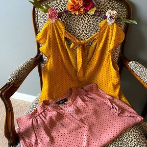 Polka-dotted Blouse Lot: 2 pieces